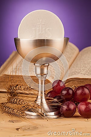 Chrystian holy communion Stock Photo