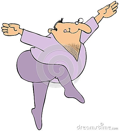 Chubby Ballet Dancer Cartoon Illustration