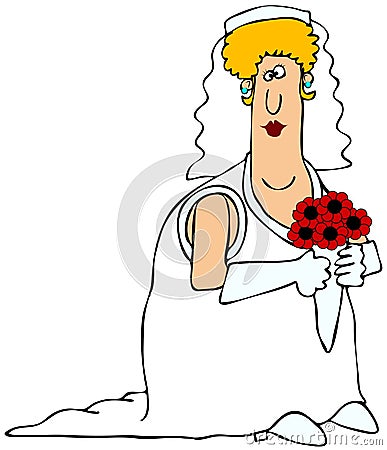 Chubby bride Cartoon Illustration