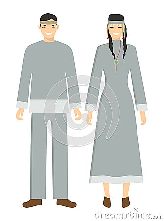 chukchi couple. Vector Illustration