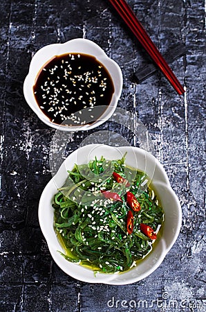 Chukka salad from seaweed Stock Photo