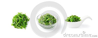 Chukka Seaweed Salad Isolated on White Background Stock Photo