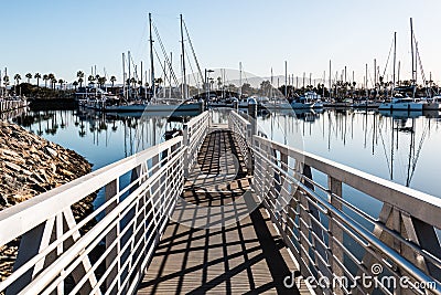 Chula Vista Bayfront Park Boat Launch Ramp and Marina Stock Photo