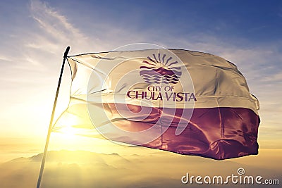 Chula Vista of California of United States flag waving on the top Stock Photo