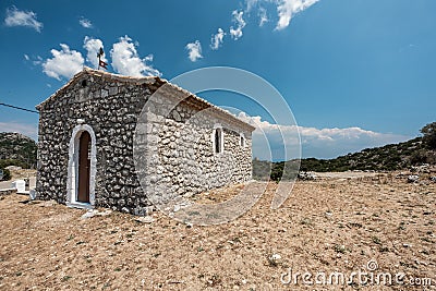 Church of Aghios Donatos, Lefkada, Greece in summer Stock Photo