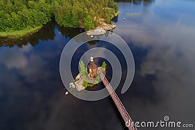 Church of the Apostle Andrew the First Called aerial phot Stock Photo