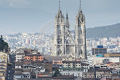 Church of Basilica del Voto Nacional, Quito, Ecuador Stock Photo