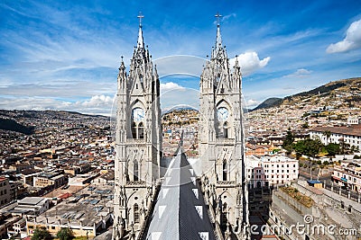 Church of the Basilica del Voto Nacional, Quito, Ecuador Editorial Stock Photo