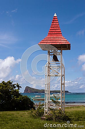 Church Bell in Cap Malheureux, Mauritius Stock Photo