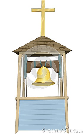 Church Bells in Steeple Vector Illustration Vector Illustration