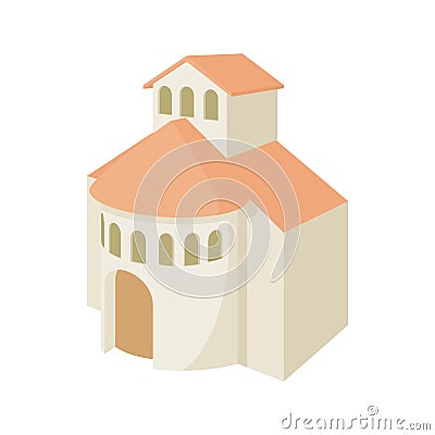 Church building icon, cartoon style Vector Illustration