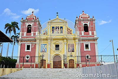 The church of Calvario in Leon, Nicaragua Editorial Stock Photo