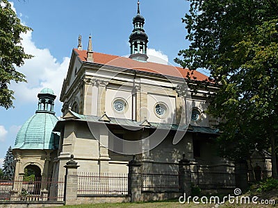 KALWARIA ZEBRZYDOWSKA Church in calvary lane Stock Photo