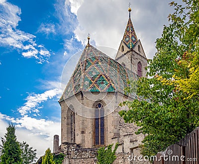 Church of Castelvecchio, located at 612 m asl, is the highest located locality belonging to Caldaro, South Tyrol, Trentino Alto Ad Stock Photo