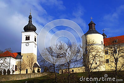 Church And Castle, Velika Nedelja, Slovenia Stock Photo