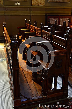 Church chairs Stock Photo