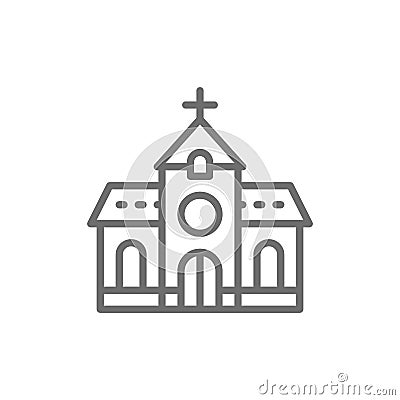 Church, chapel, temple line icon. Vector Illustration