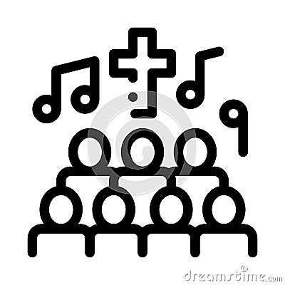 Church Choir Singing Song Concert Vector Icon Vector Illustration