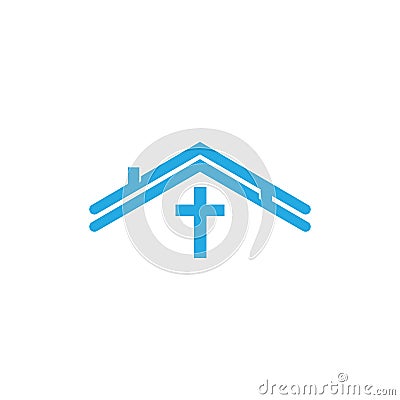 church christian line art logo design,Christian symbols. Vector Illustration