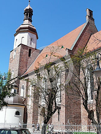 ZORY,SILESIA,POLAND-Church in the city center of Zory Stock Photo