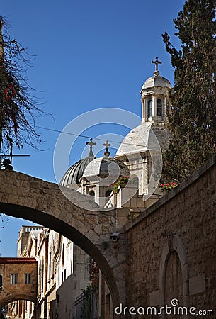 Church of Condemnation and Imposition of Cross in Jerusalem. Israel Stock Photo