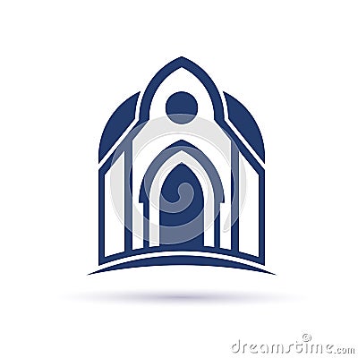 Church Cupula facade logo Vector Illustration
