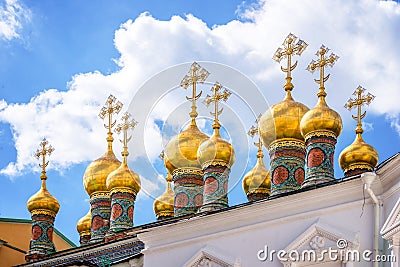 Church of the deposition of the Robe on Cathedral square, Moscow Kremlin, Russia Stock Photo