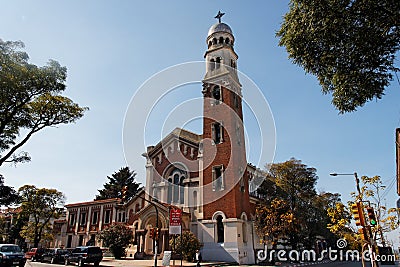 Church Facade in Montevideo Uruguay Editorial Stock Photo