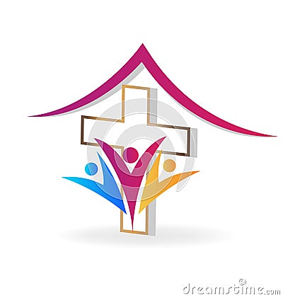 Church family people vector icon Vector Illustration