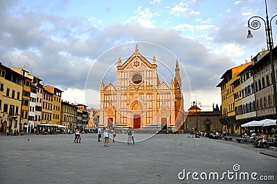 Firenze Santa Croce Church in Florence , Italy Basilica of the Holy Cross Editorial Stock Photo