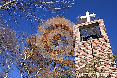 Church in the forest of Kiyosato Stock Photo