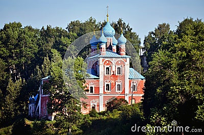Church in forest in Russia Stock Photo