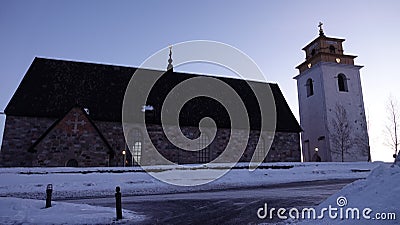 Church of Gammelstad at night in Sweden Stock Photo