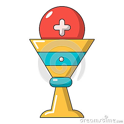 Church goblet glyph icon, cartoon style Vector Illustration