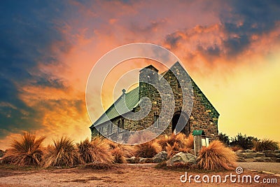 Church of good shepherd important landmark and traveling destin Stock Photo