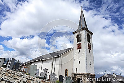 Church and graveyard Stock Photo