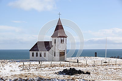 Church of Hellnar at the peninsula Snaefellsness, Iceland Stock Photo