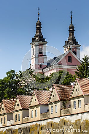 Church and hermitages in Camaldolese Monastery in Wigry, Poland Stock Photo