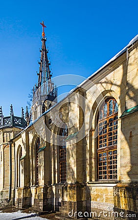 Church of the Holy Apostles Peter and Paul. St. Petersburg, Shuvalov park. Stock Photo