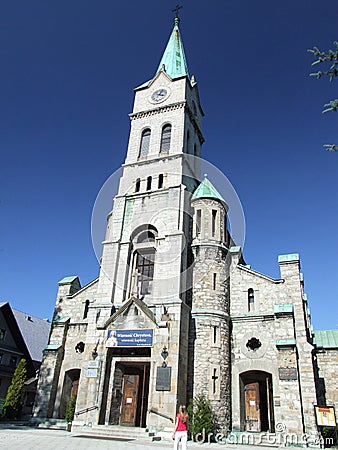 Church of Holy Family in Zakopane in Poland. Editorial Stock Photo
