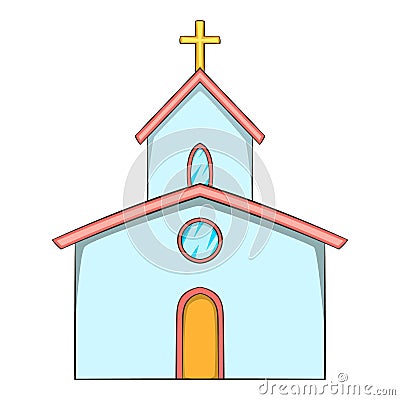 Church icon, cartoon style Vector Illustration