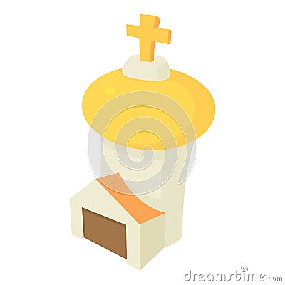 Church icon, cartoon style Vector Illustration