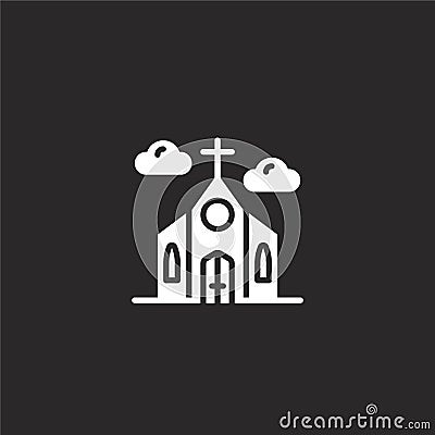 church icon. Filled church icon for website design and mobile, app development. church icon from filled hobbies collection Vector Illustration