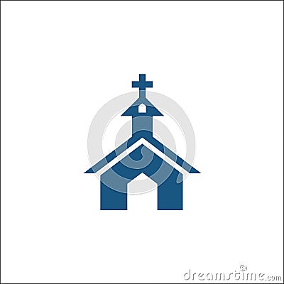 Church icon in flat style isolated logo Vector illustration Vector Illustration