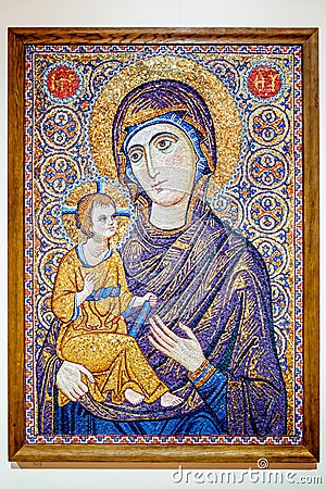 Church icon of the Mother of God and child Editorial Stock Photo