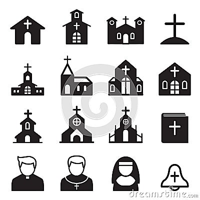 Church icon silhouette Vector Illustration