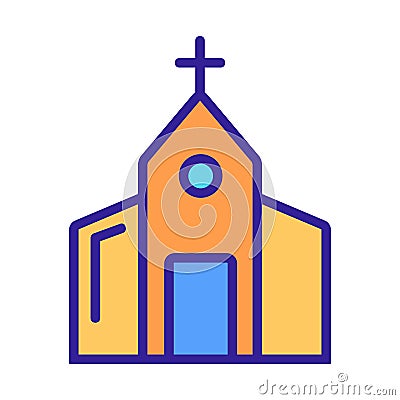 Church icon vector. Isolated contour symbol illustration Vector Illustration