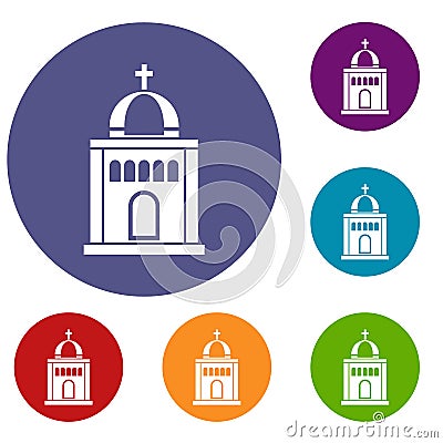 Church icons set Vector Illustration