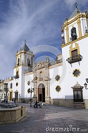 Church Iglesia del Socorro, Plaza del Socorro, Ronda, MÃ¡laga, Andalusia Editorial Stock Photo