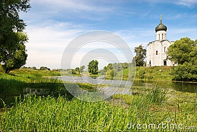 Church of the Intercession on the Nerl Stock Photo